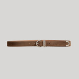 Khaite | Toffee Bambi Belt With Silver Buckle