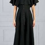 Three Graces London Delphine Linen Button Front Dress