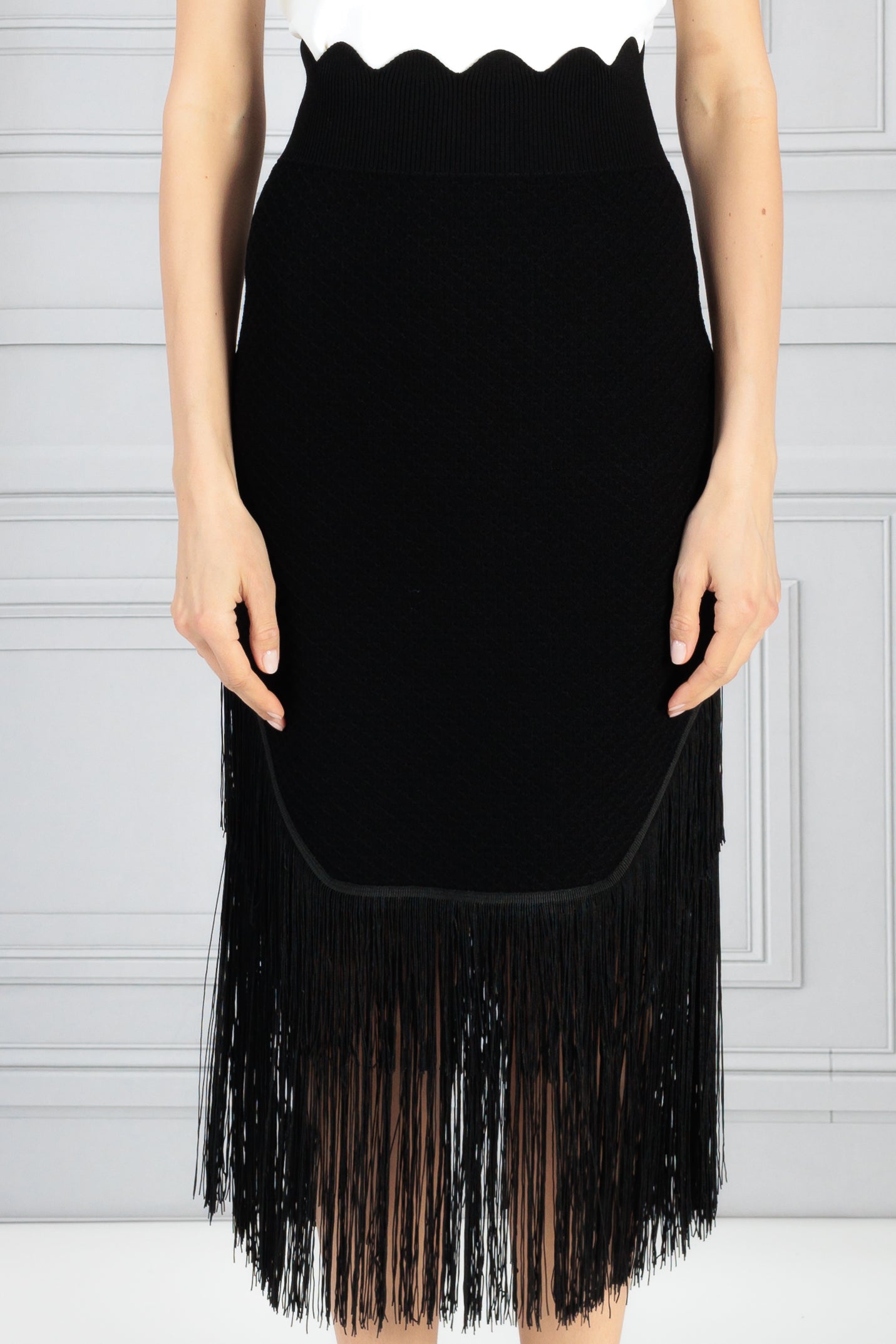 Victoria Beckham | Black Fringe Skirt