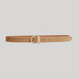 Khaite | Nude Suede Bambi Belt With Silver Buckle