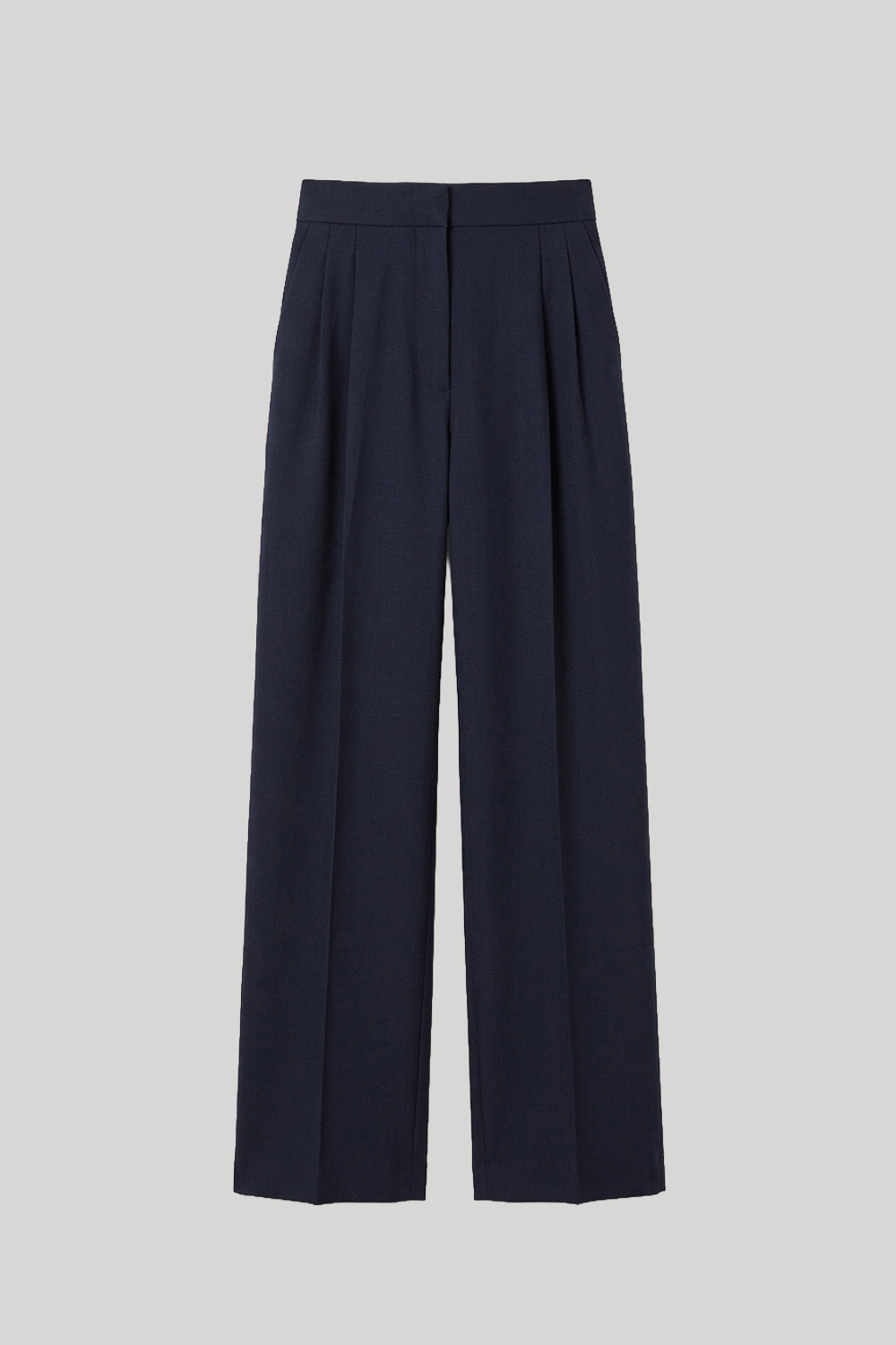 Dark navy wide-leg trousers
