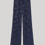Forte Forte | Fluid Jacquard Bouquet Trousers in Notte