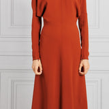 Victoria Beckham | Long Sleeve Dolman Dress in Orange