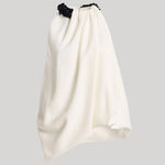 White drape top with beaded neck 