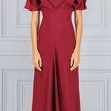 Victoria Beckham | Gathered V-Neck Midi Dress