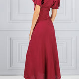 Victoria Beckham | Gathered V-Neck Midi Dress