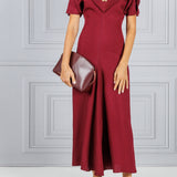 Victoria Beckham | Gathered V-Neck Midi Dress