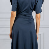 Victoria Beckham | Gathered Waist Crewneck Dress