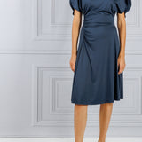 Victoria Beckham | Gathered Waist Crewneck Dress