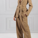 Maria McManus | Toffee Mid Rise Pleated Front Trouser