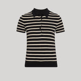 Nili Lotan | Leanna Cashmere Striped Polo Shirt