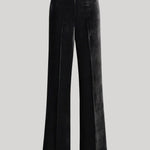 Black wide-leg velvet pants from Parosh on a white background