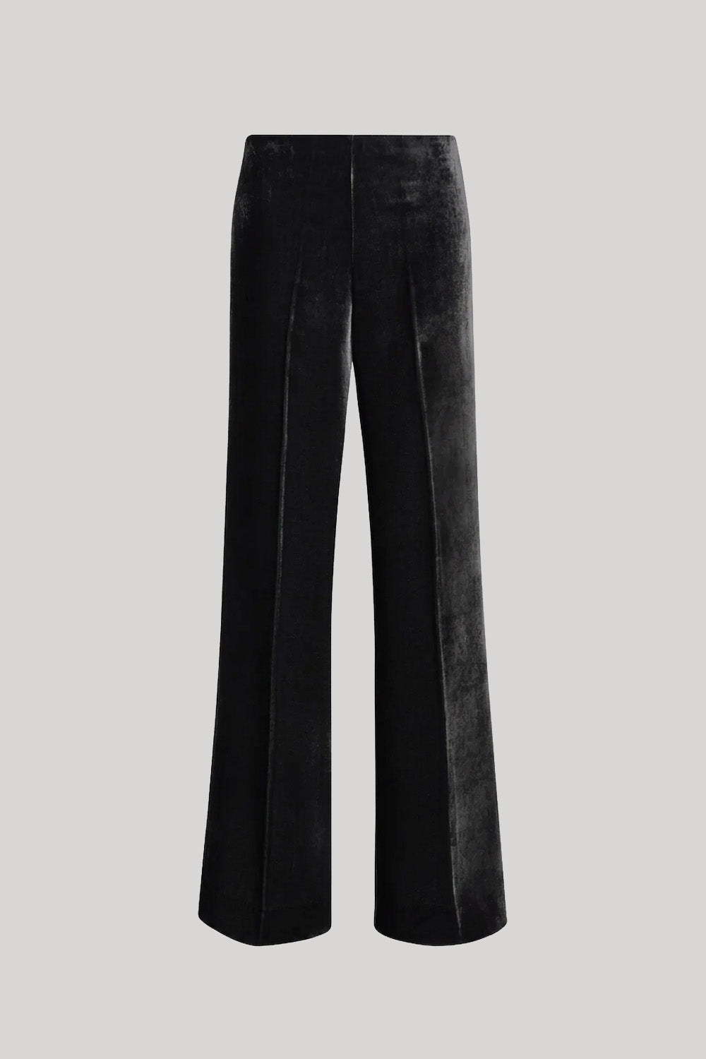 Black wide-leg velvet pants from Parosh on a white background