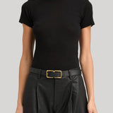 SPRWMN | Cotton Short Sleeve Baby Tee in Black