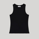 SPRWMN | Cotton Racer Tank in Black