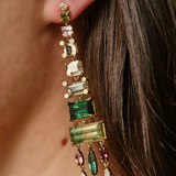 Eden Presley | Tricolor Tourmaline and Diamond Pyramid Earrings