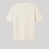 Allude | Round Neck Sweater 1/4 Elbow in Fleur De Sel