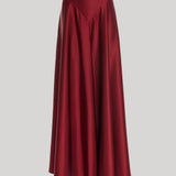 Red silk skirt