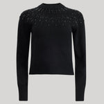 Black beaded crewneck sweater