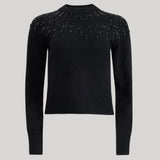 Black beaded crewneck sweater