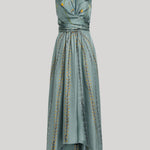 A sage high low midi dress