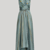 A sage high low midi dress
