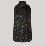 Black floral sleeveless top
