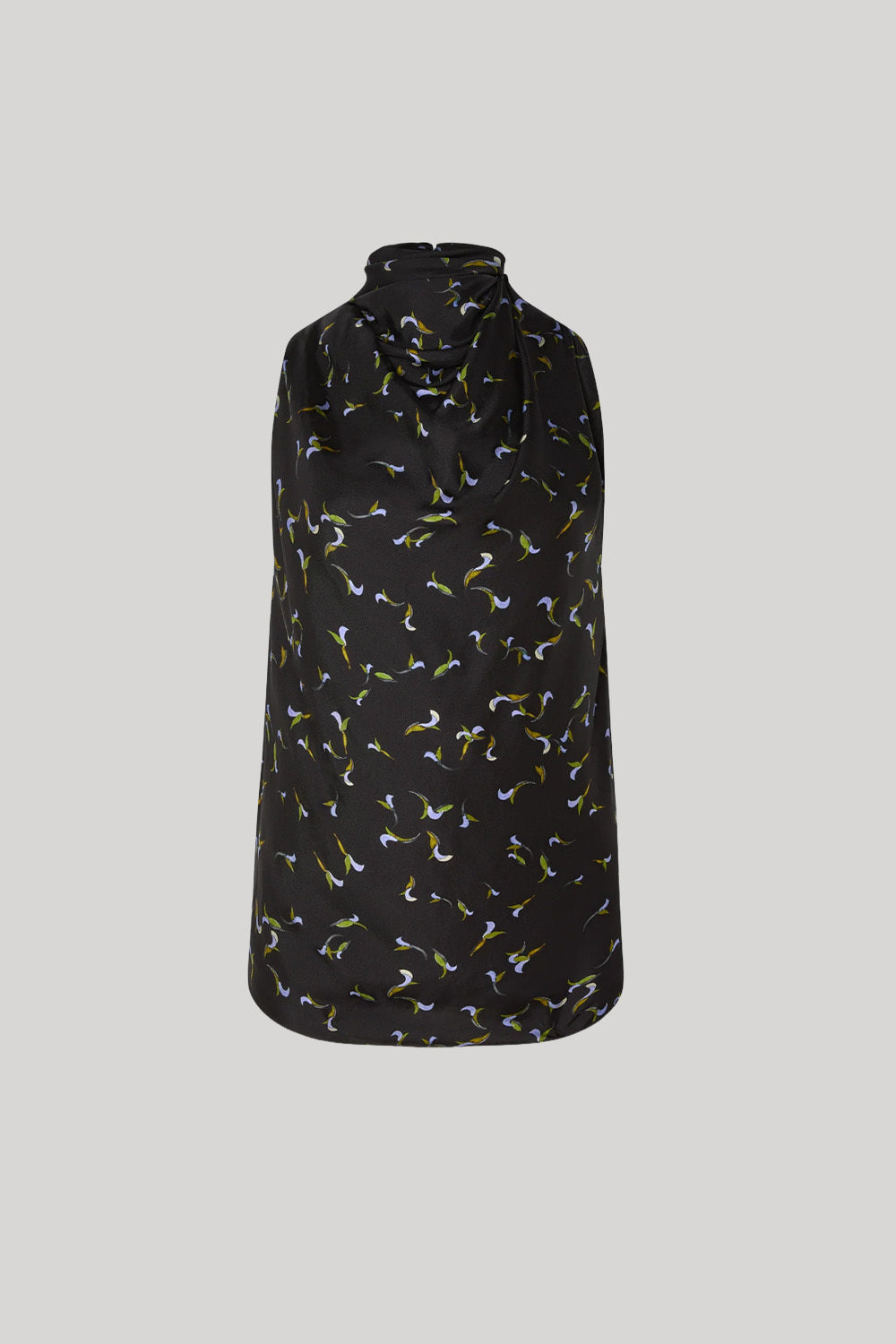 Black floral sleeveless top