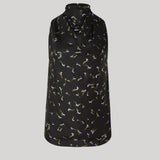 Black floral sleeveless top