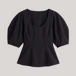A black short-sleeve top 