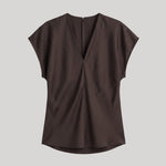 A dark brown short-sleeve top 