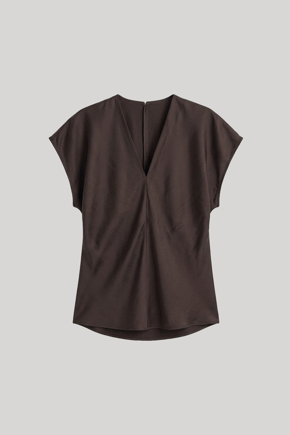 A dark brown short-sleeve top 