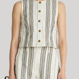 Apiece Apart | Stripe Godet Tank in Affogato Stripe