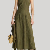 Apiece Apart | Sculpted Uma Sleeveless Maxi in Dark Olive