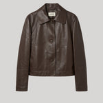 Brown leather cropped jacket