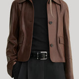 Arma | FEM Vintage Leather Jacket in Mud Brown