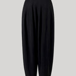 Black pleated cropped trousers 