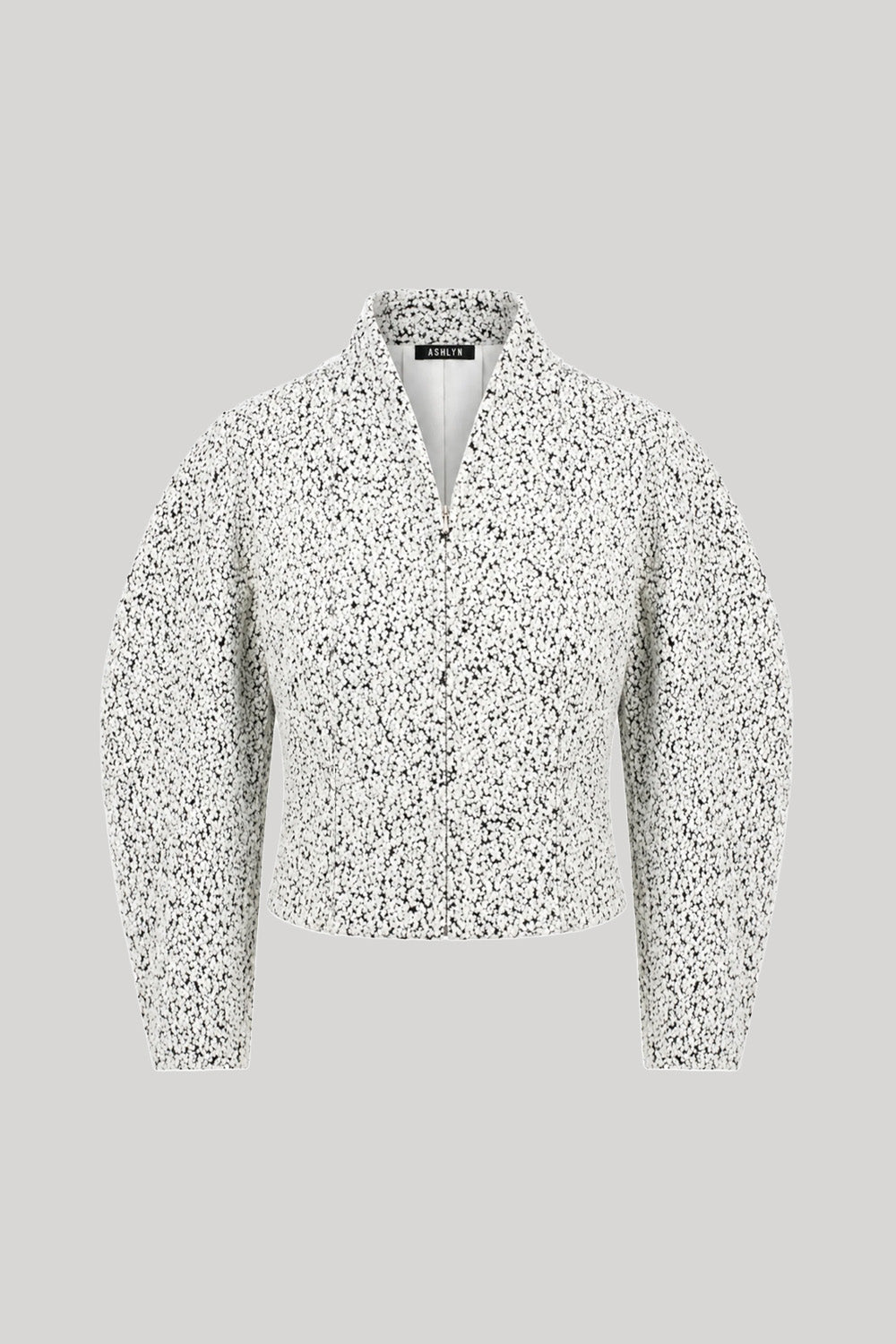 Black and white boucle jacket