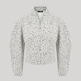 Black and white boucle jacket