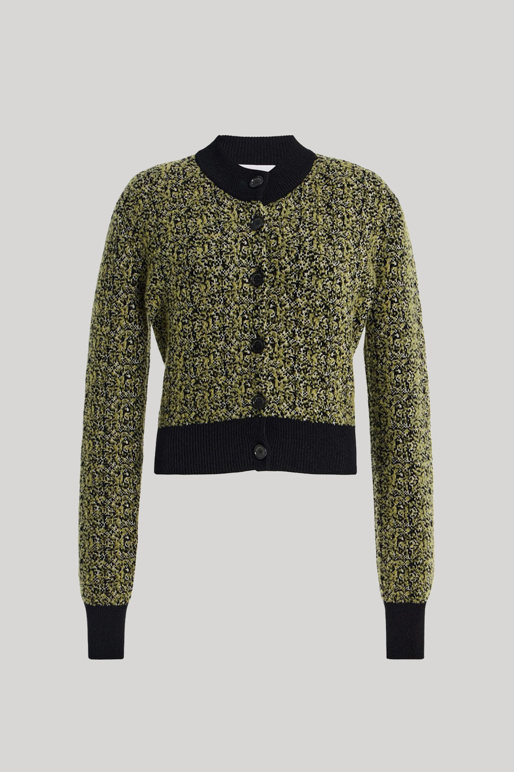 Green and black knit cardigan