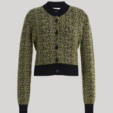 Green and black knit cardigan