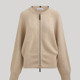 Brandon Maxwell | The Conrad Knit Jacket in Oatmeal and Brown