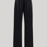 Black silk trousers