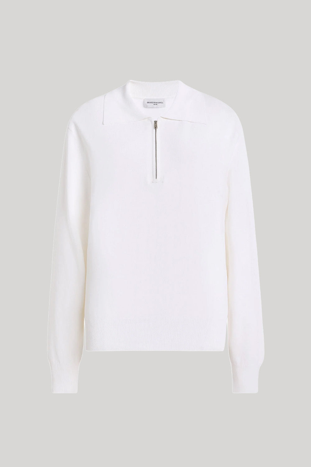 White half zip sweater