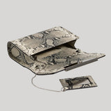 Brandon Maxwell | The Louise Pochette Bag in Black and White Embossed Python Leather