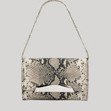 Brandon Maxwell | The Louise Pochette Bag in Black and White Embossed Python Leather