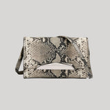 Brandon Maxwell | The Louise Pochette Bag in Black and White Embossed Python Leather