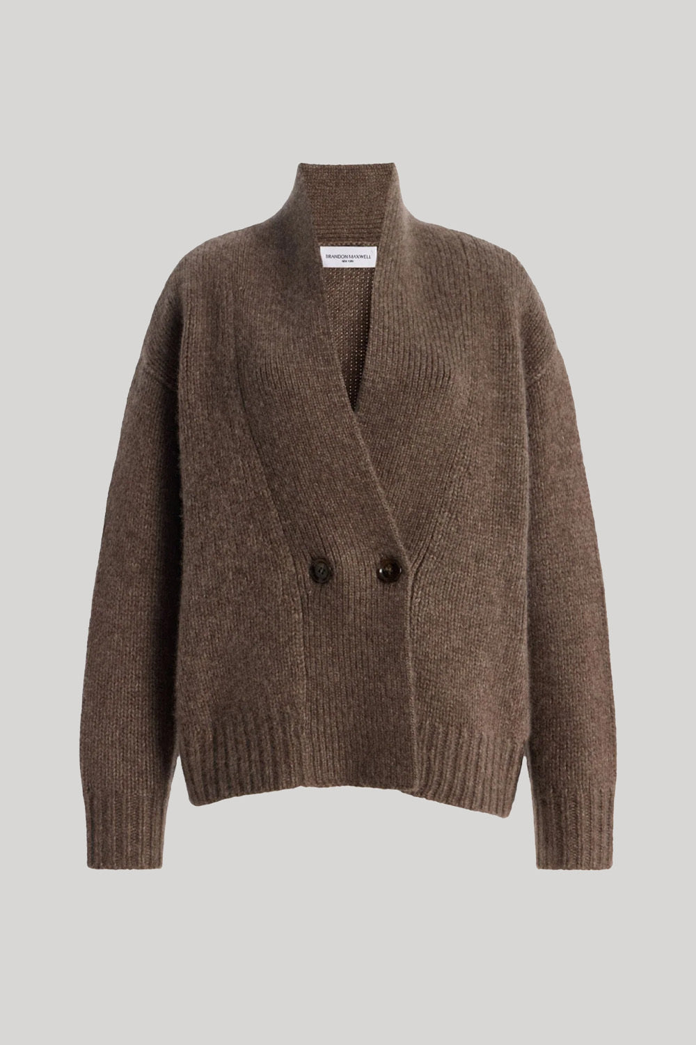 A brown knit cardigan