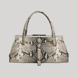 Brandon Maxwell | The Maxwell Bag in Black and White Embossed Python Leather