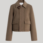 Cropped brown wool jacket